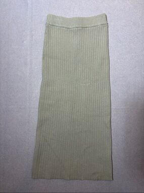 ARCAA Adeline Ribbed Midi Skirt in Sage Organic Cotton